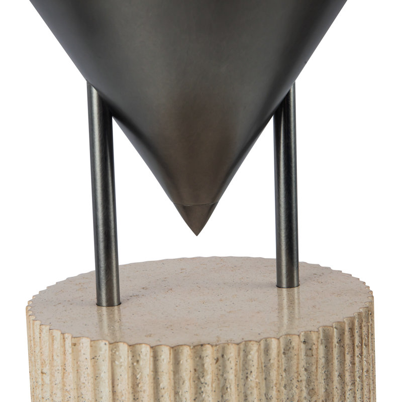 Versus 15-in Brass Table Lamp, Aged Steel