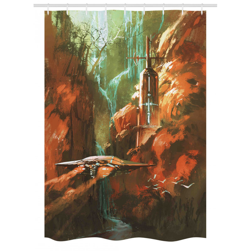 Shower Curtain with Hooks Included, 54" W x 78" L