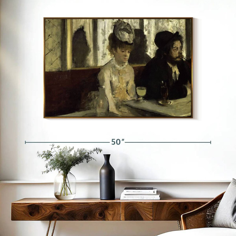 L'Absinthe, 40 po x 27 po, Cadre flottant doré