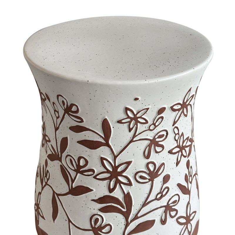Ceramic Carved Terracotta Table