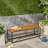 Patio Industrial Wood And Metal Bench