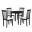 Ensemble de 4 chaises de salle à manger en bois sans accoudoirs avec sièges rembourrés et dossiers à lattes-1886009092-1886009093