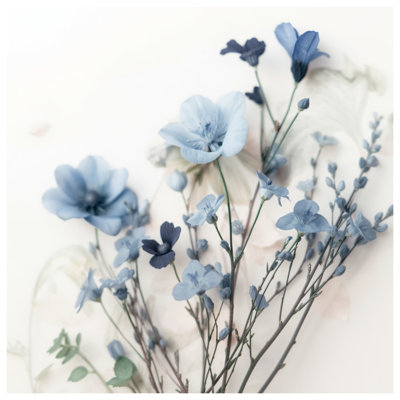 Édredon délicat à fleurs bleues