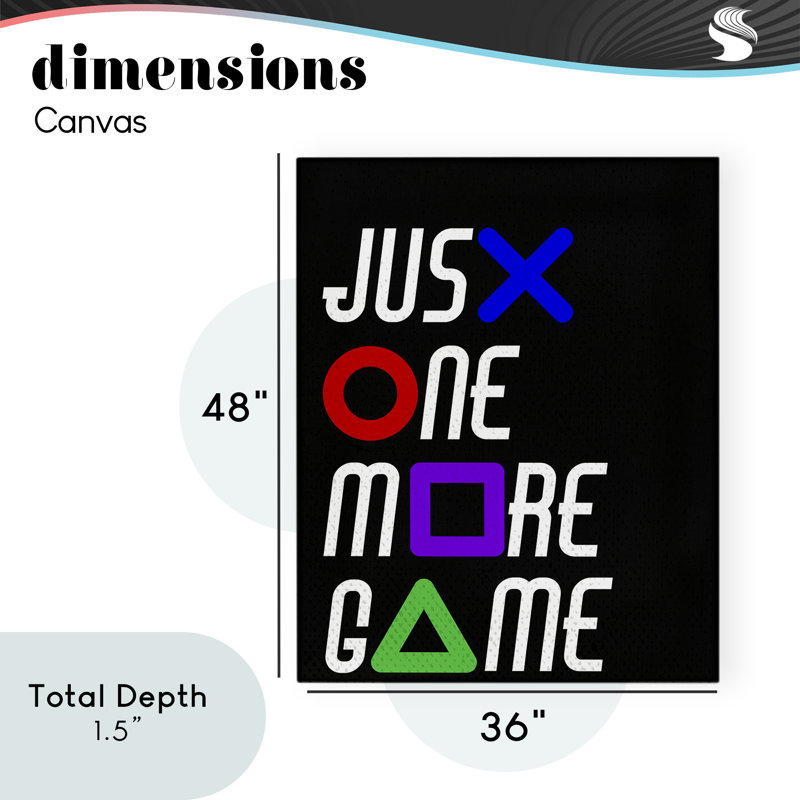 One More Game with Symbols Canvas, design by Kim Allen, 48" H x 36" W