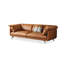 Canapé modulaire orange en cuir véritable-129605634
