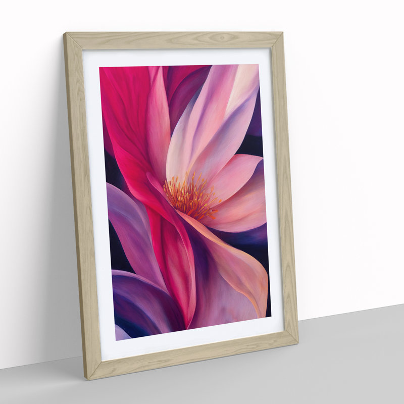 Abstract Flower No.3 - Framed Print, 64cm H x 46cm W x 2cm D, Oak Framed