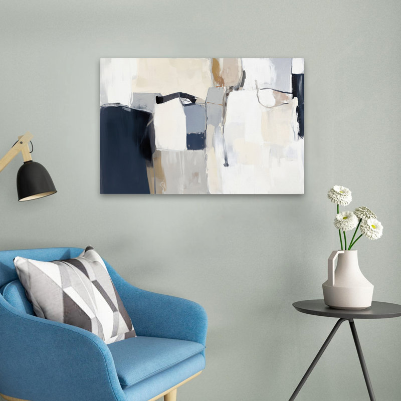 Tapisserie neutre I minimaliste; Moderne abstrait géométrique moderne minimaliste, H 24 po x l 16 po