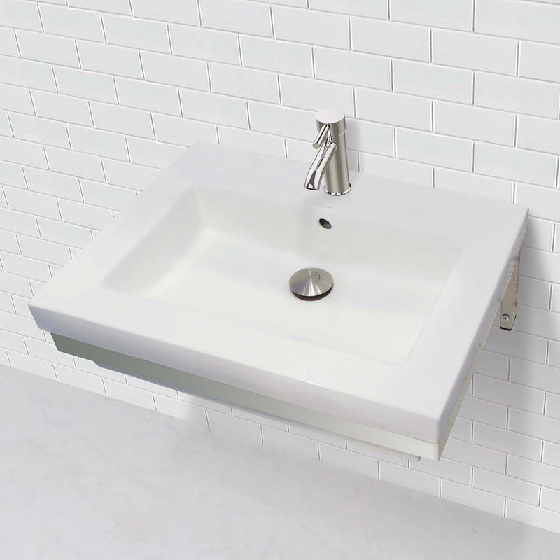 DECOLAV Classically Redefined 18.25'' White Vitreous China Rectangular Bathroom Sink with Overflow
