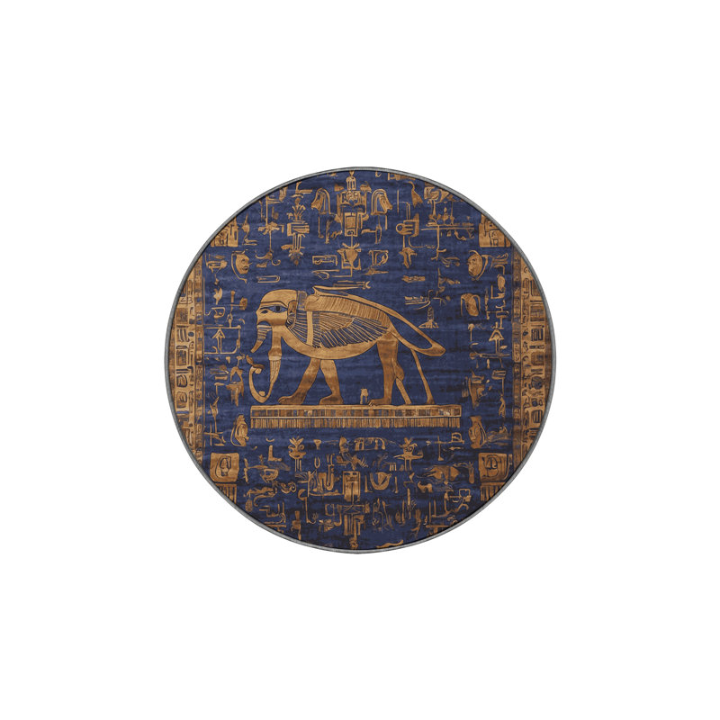 Machine Washable Purple Area Rug, Round 8'