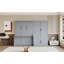 Grand lit escamotable mural avec placard, gris