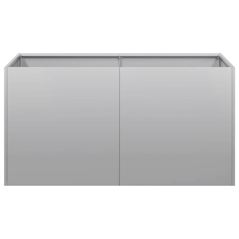 Metal Planter Box, 15.75" H x 31.50" W x 15.75" D, Gray