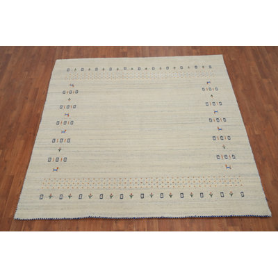 Minimalist Elegance Handmade Gabbeh Style Square Area Rug 6x6