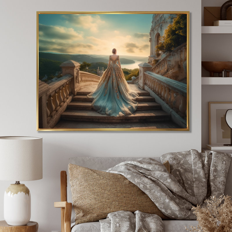 «Dreamy Wedding Day V», impression sur toile, H 30 po x l 40 po x P 1,5 po, Cadre flottant doré