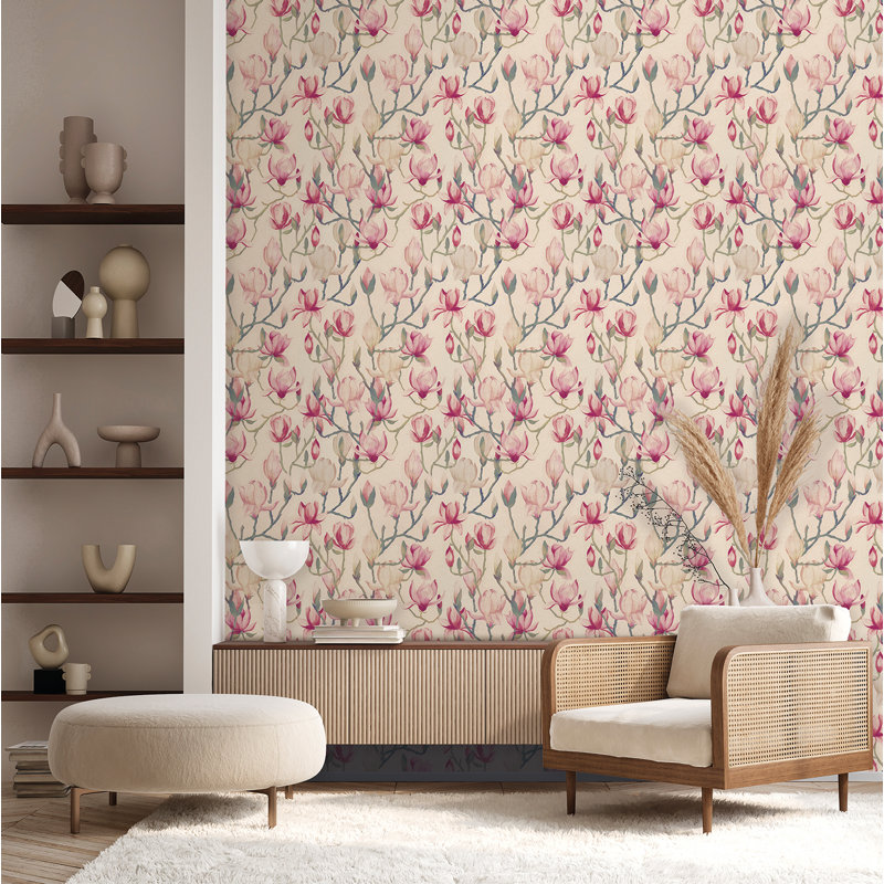 Papier peint texturé non tissé Magnolia Pi., Beige
