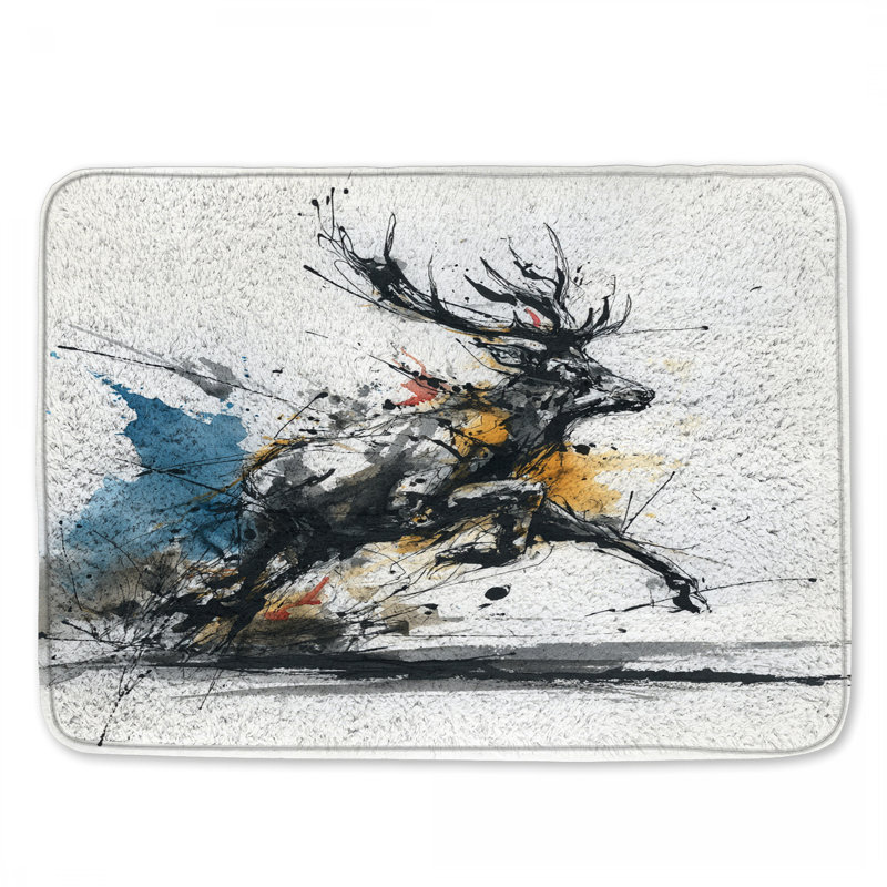 Tapis de bain abstrait, L 24 po x L 17 po