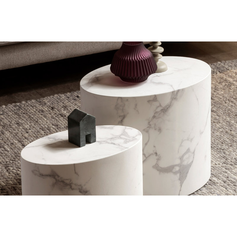 Naropa Block Nesting Tables, White