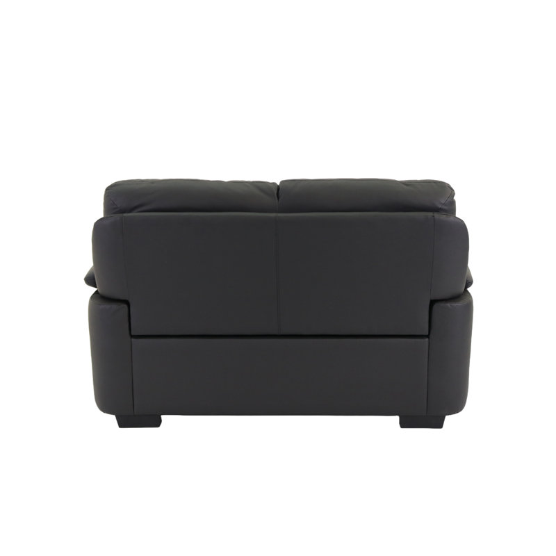 Nafissa 3+2 Sofa Set Genuine Leather, Black