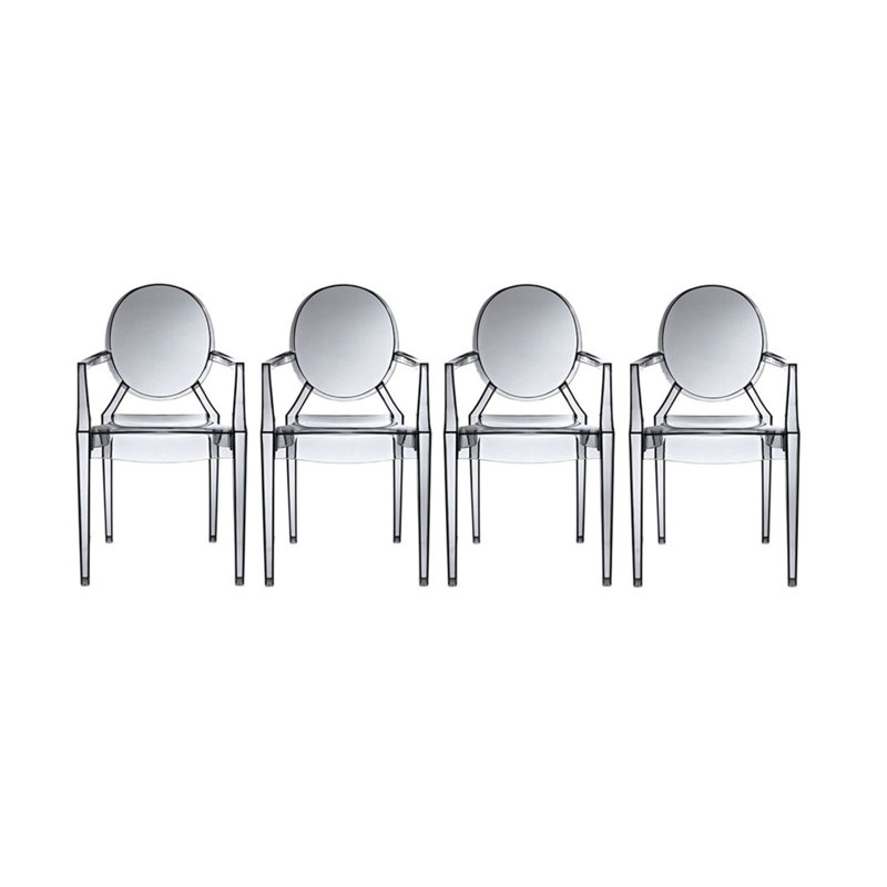 Chaise avec accoudoirs Amy King Louis, Fumée