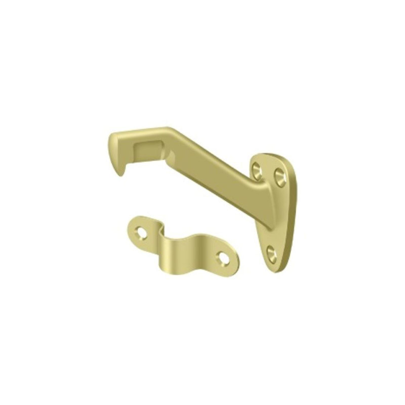 3.26" Projection Hand Rail Brackets, Polished Brass