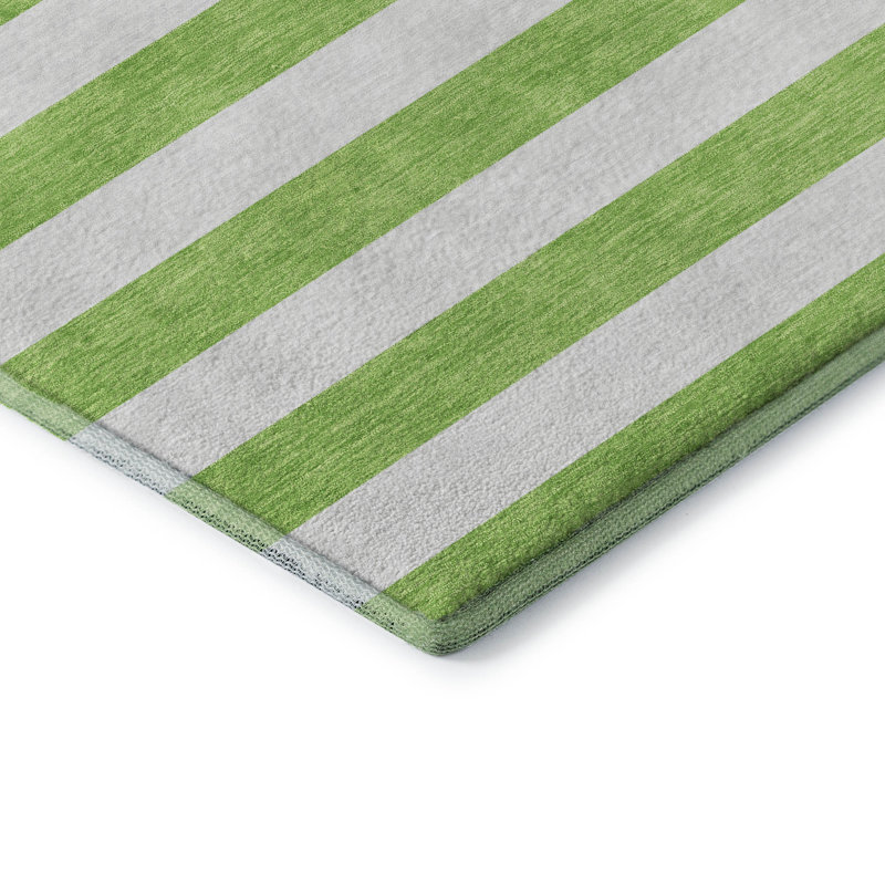 Premium Machine Washable Cerrito AMF528 Lime Rug, Rectangle 1'8" x 2'6"