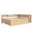 Full Size Daybed With Trundle,Wood Daybed Frame with Storage Drawers,Side Shelves and Desk,Golden-408917984-408917987