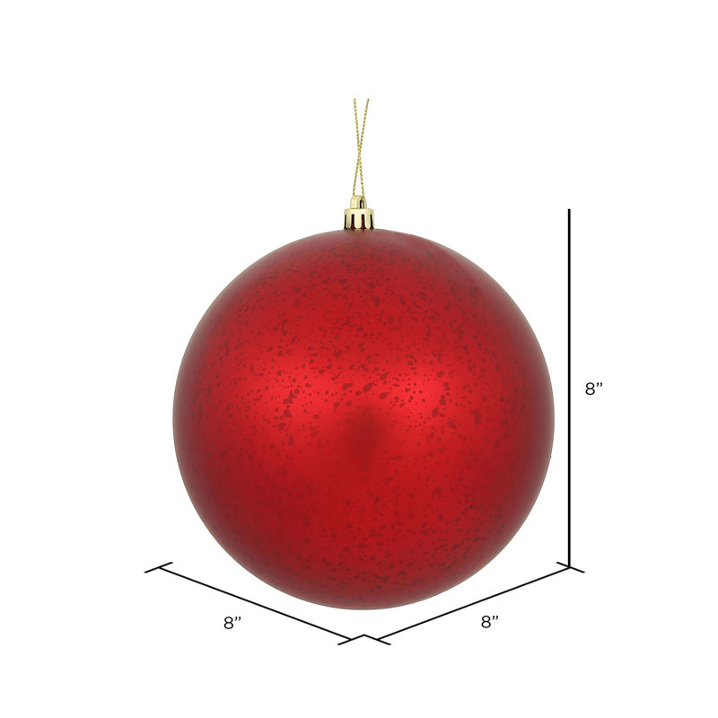 Ornement boule de mercure mat, Rouge, 8" H x 8" W