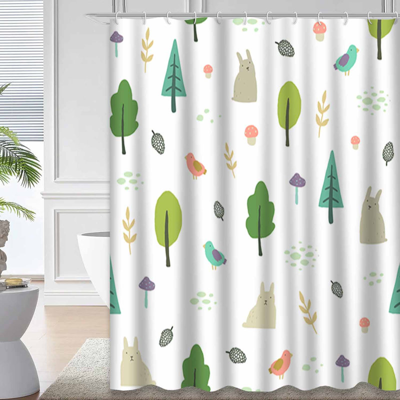 Mignon rideau de douche avec 12 crochets, L 72 po x l 72 po