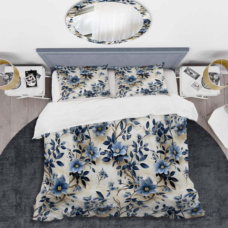 Ensemble de housse de couette à motif floral Nevjank, Housse de couette pour très grand lit et 2 très