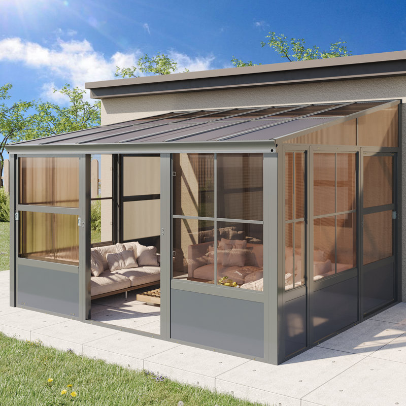 EROMMY 10 Ft. W X 12 Ft. D Wall Mounted Sunroom - Thumbnail 2