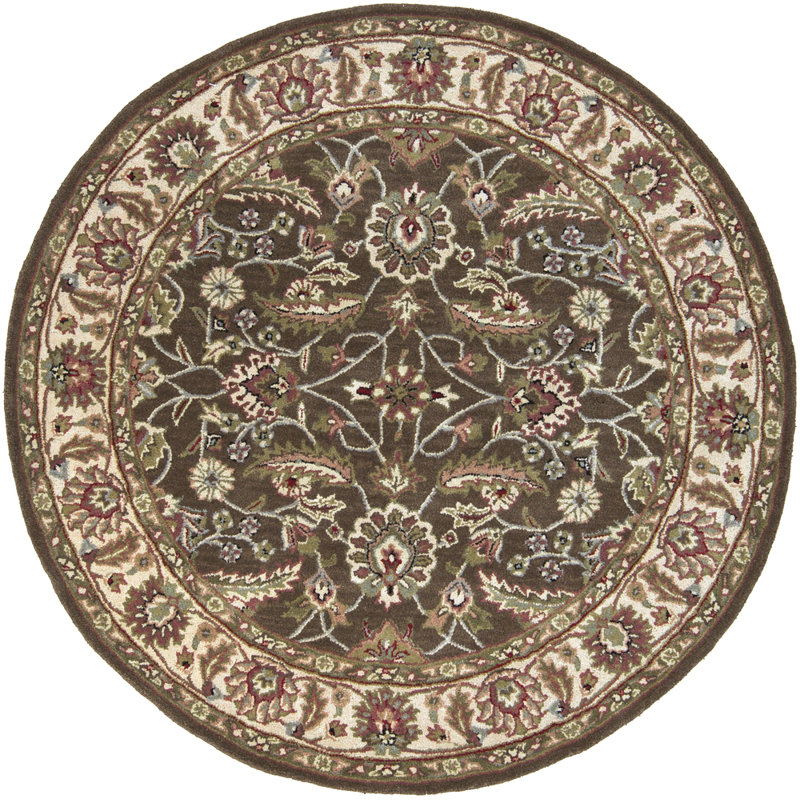 Tapis oriental en laine touffeté à la main Arnedra, Rond 8 pi