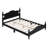 Pine Wood Platform Bed with Headboard and Footboard, Farmhouse Bed Frame with Wooden Slat Support, No Box Spring Needed, Black, Full-2070481715-2070481718
