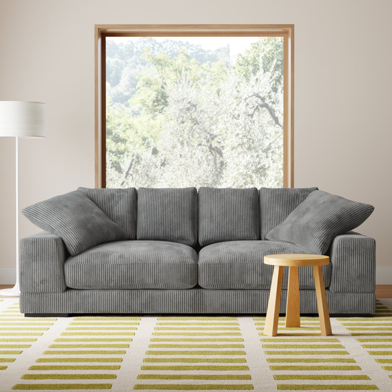 Lonsdale Upholstered 92'' Sofa, Gray Corduroy