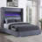 Queen Bed Frame, Haven Grey Upholstered Design