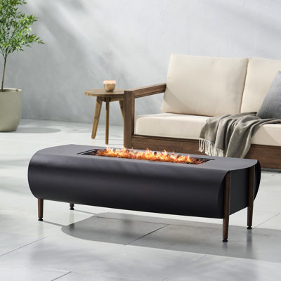 Foyer extérieur rectangulaire 50 000 BTU - Fer gris foncé, unité de production de chaleur et de confort