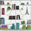 Bibliothèque à 6 tablettes à cadre en bois - Design industriel moderne pour le bureau et le salon-1944166048