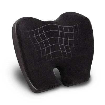 Coussin de chaise de bureau Mind Reader, ergonomique, orthopédique, portable, siège d'auto, mousse à mémoire de forme, L 18,25 po x l 15,5 po x H 4 po