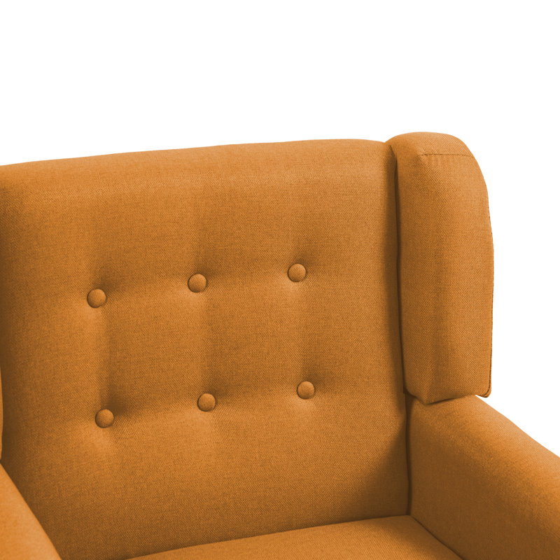 Jaqueze 73.4 Cm Wide Tufted Armchair, Orange Linen Blend