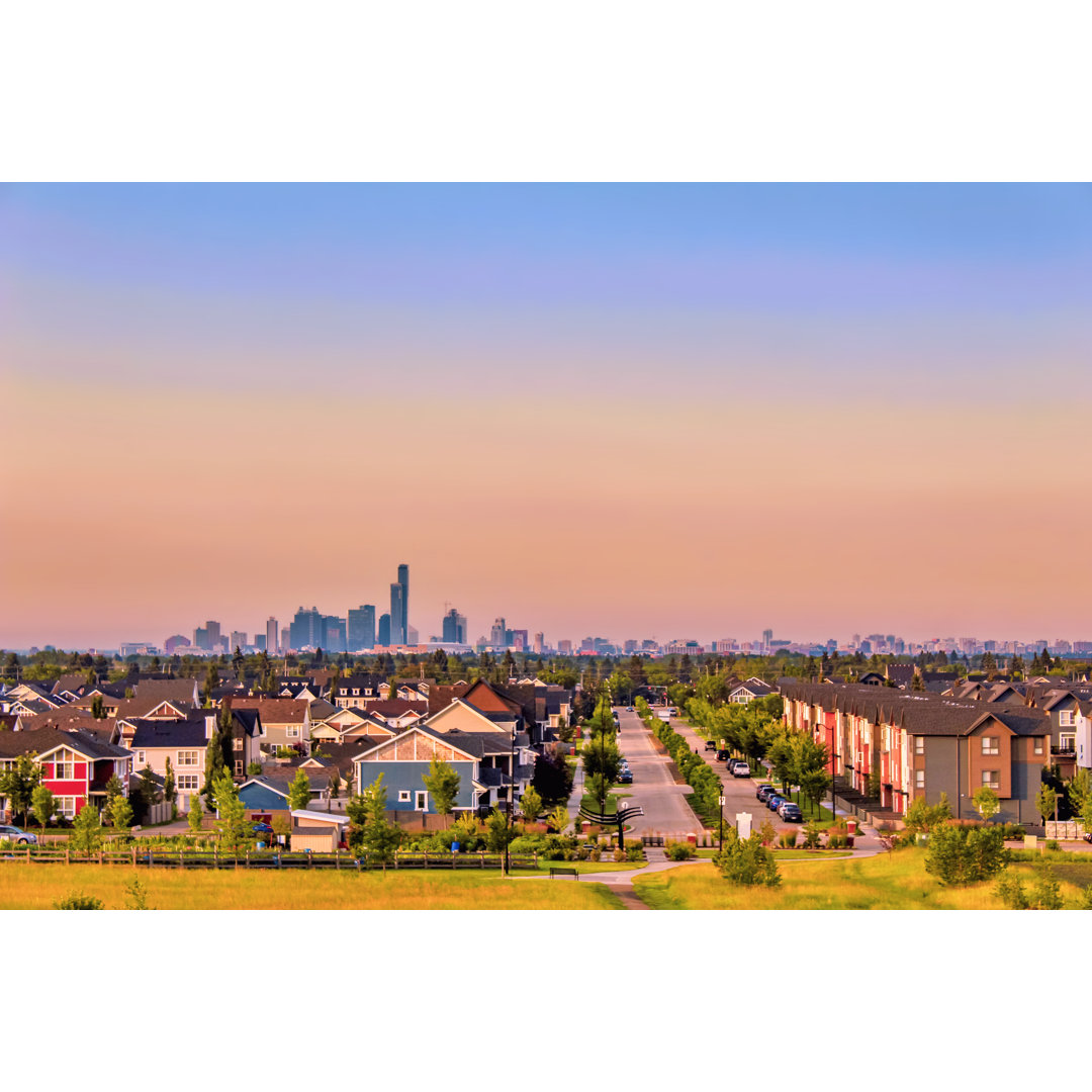 Panoramastadt am Morgen - Leinwandbild