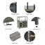 Solid Wood Wine Bottle & Glass Rack Gray