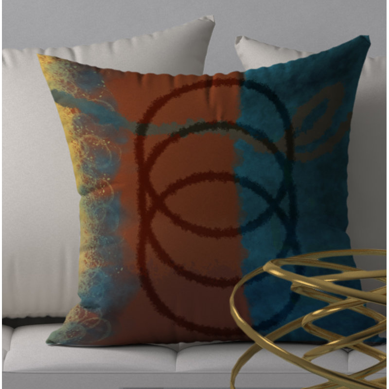 Victor Abstract Reversible Throw Pillow, 24" x 24"