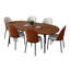 Ensemble de table de salle à manger ovale 71 "avec chaises rembourrées modernes Kelce-887465971-887465982