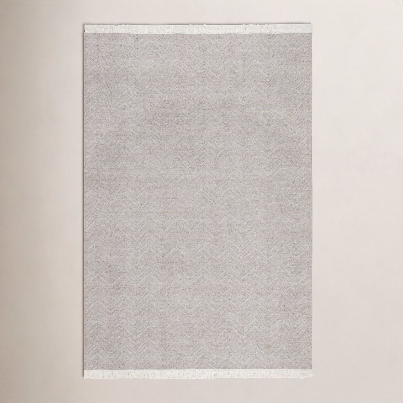 Gray Hand-Woven Chevron Rug, Rectangle 2' x 3'
