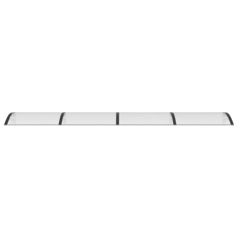 Auvent de porte vidaXL, auvent extérieur pour porche et patio, housse en polycarbonate, Noir / transparent