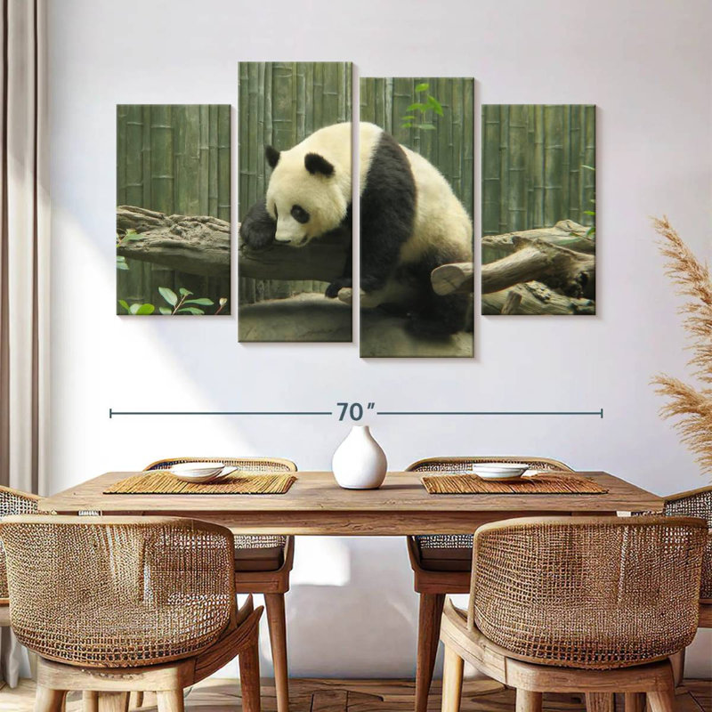 Brampt Panda On A Trunk, 42" H x 68" W