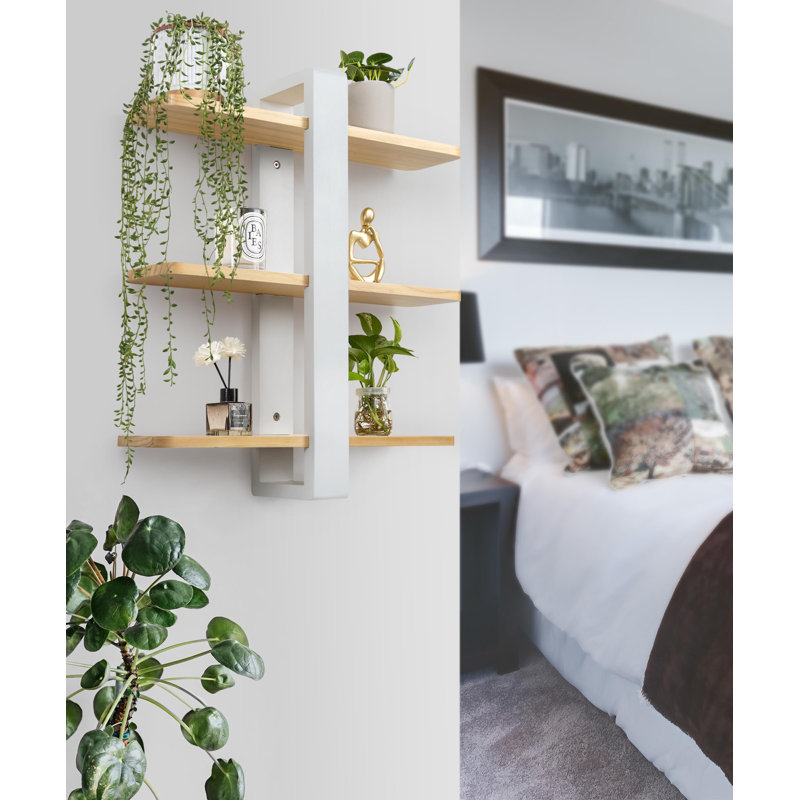 Candence Floating Shelf, White/Natural