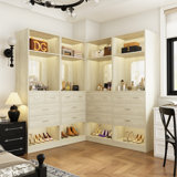 Wood Closet System With Mirrors