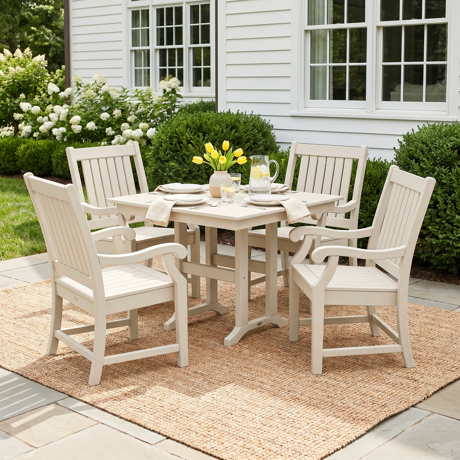 POLYWOOD® Verlyn 38" Patio Dining Set, Sand