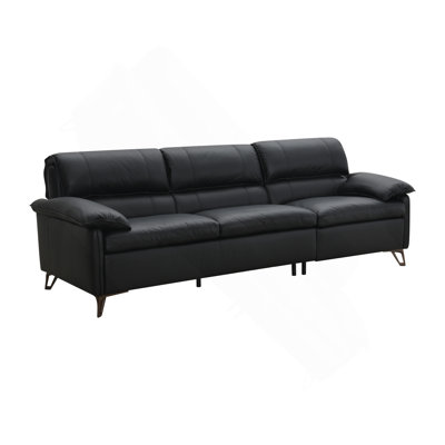 Black Top Grain Leather Sofa
