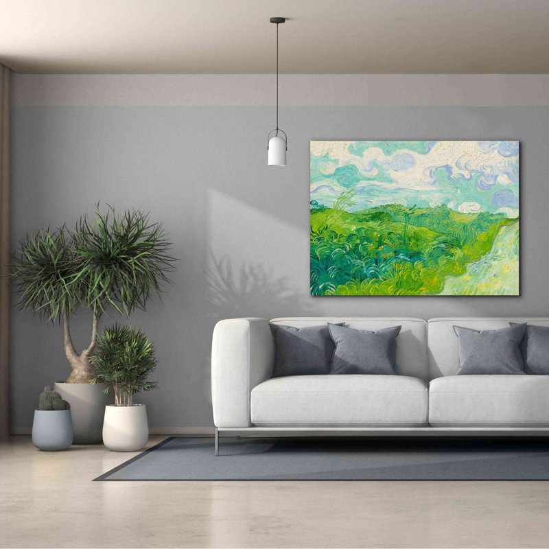 Champ de blé vert, Auvers par MASTERS, H 40 po x l 54 po x P 1,5 po