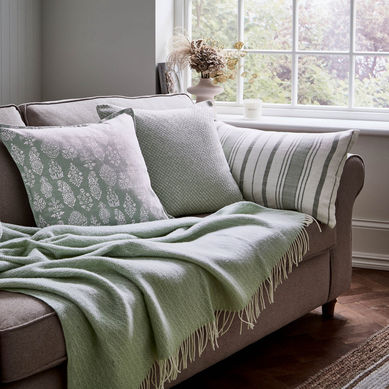 Nell Square Boudoir / Breakfast Cushion, Green